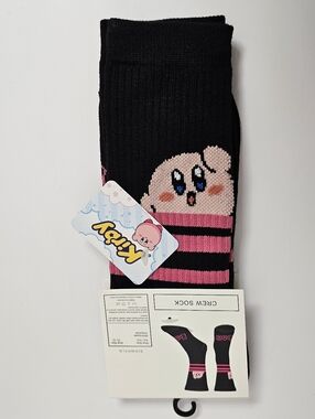Bioworld unisex crew theme socks new one size mens womens kids Kirby nintendo